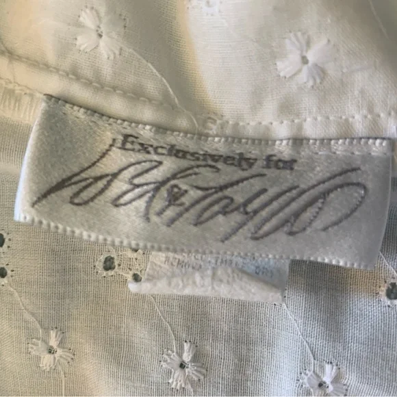 Vintage white eyelet beach coverup / blouse / minidress size Medium - Picture 13 of 14